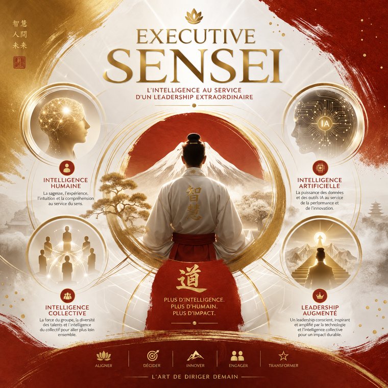 Executive Sensei® — Intelligence Humaine, Intelligence Artificielle, Intelligence Collective et Leadership Augmenté, autour de la figure du Sensei face au Mont Fuji